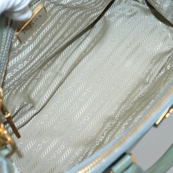 PRADA Galleria Hand Bag Safiano leather 2way Gold Light green Auth 133778 - Picture 13 of 16